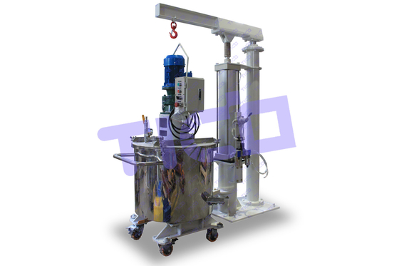 1.1KW Karıştırma Gücü Aktarma Kovası L660*W660*H1375mm Boyutunda 60L Gezegen Vakum Karıştırıcısı için